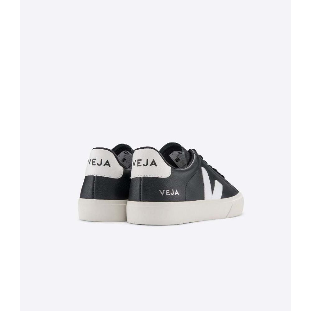 Black/White Men's Veja CAMPO CHROMEFREE Low Tops Sneakers | AU 294TCE